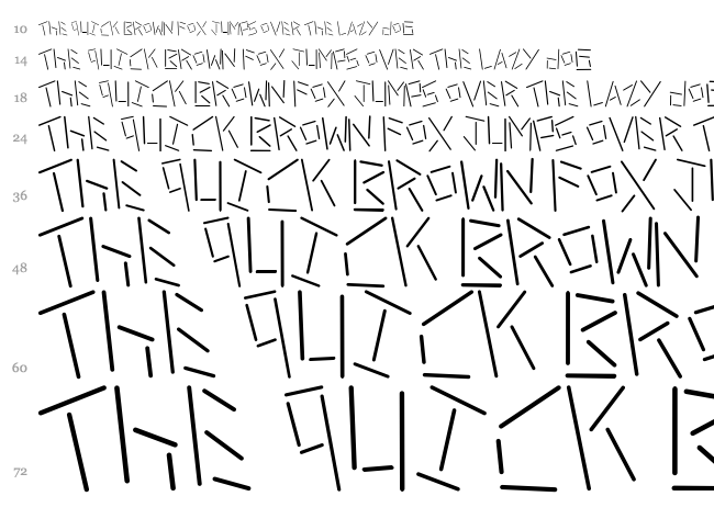 Linerstencil font waterfall